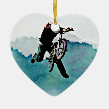 Freestyle BMX Bicycle Stunt Christmas Ornament