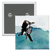 Freestyle BMX Bicycle Stunt Pinback Buttons