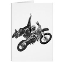 freestyling with dirt bike greeting card