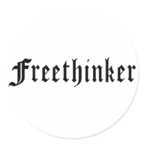 Freethinker 1 round sticker