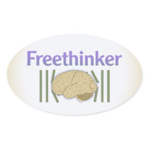 Freethinker (with brain breaking free) Stickers
