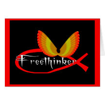 Freethinking Fish Symbol Greeting Card