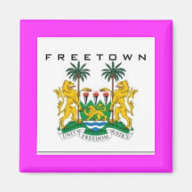 FREETOWN, (SIERRA LEONE) MAP, T-SHIRT AND ETC FRIDGE MAGNETS