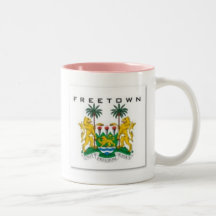 FREETOWN, (SIERRA LEONE) MAP, T-SHIRT AND ETC MUGS