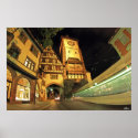 Freiburger Schwabentor bei Nacht posters
