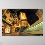 Freiburger Schwabentor bei Nacht posters