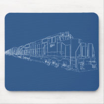 Freight Train Blueprint: Railroad: Mousepads