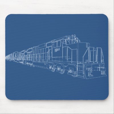 Freight Train Blueprint: Railroad: Mousepads by spiritswitchboard