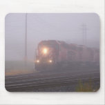 Freight Train Running in Morning Fog mousepads