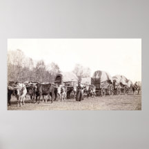 FREIGHT WAGON TRAIN c. 1887 Poster