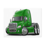 Freightliner Cascadia Green Truck postcards