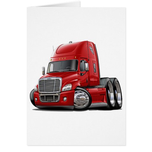 Freightliner Cascadia Red Truck Greeting Cards