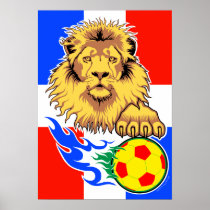 French African Soccer Lion Poster posters