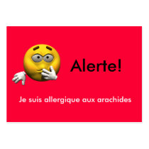 French Allergy Info card - Peanut Business Card Template