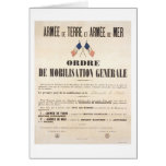 French Army and Navy.  General Mobilisation Order. Greeting Card