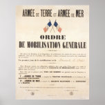 French Army and Navy.  General Mobilisation Order. Posters