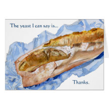 French Baguette Bread Loaf Thank You Cards