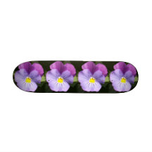French Blue Purple Pansy Skate Board