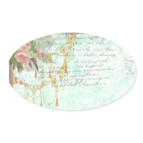 French Bluebird & Tassels Tags Stickers
