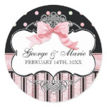 French Bow n Dots, Bridal Shower Sticker Seal