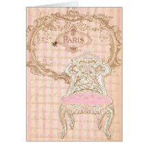 French Brocante Royale Pink de la Queen's Chair Greeting Card