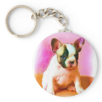 French Bulldog Art Key Chain