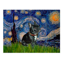 French Bulldog (black 11) - Starry Night Post Card
