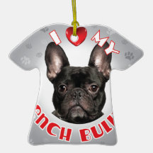 French Bulldog Black Christmas Tree Ornaments