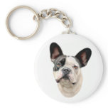 French Bulldog BW Bust keychains