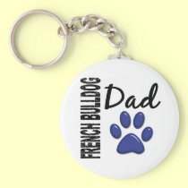 French Bulldog Dad 2 keychains
