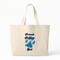 French Bulldog Dad Blue Pawprint Canvas Bags