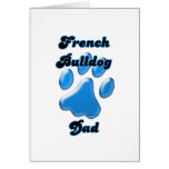 French Bulldog Dad Blue Pawprint Cards