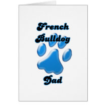 French Bulldog Dad Blue Pawprint Cards