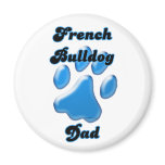 French Bulldog Dad Blue Pawprint - Magnet