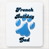 French Bulldog Dad Blue Pawprint Mouse Mats
