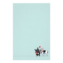 French Bulldog Kiss Custom Stationery