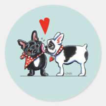 French Bulldog Kiss Stickers