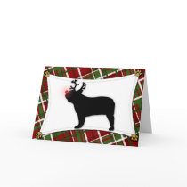 French Bulldog Reindeer Christmas Card