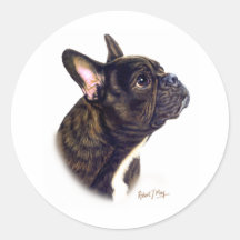 French Bulldog Round Sticker