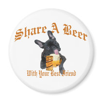 French Bulldog Shares A Beer