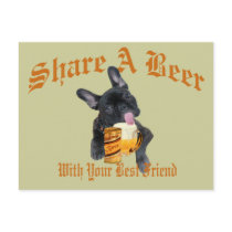 French Bulldog Shares A Beer