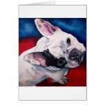French Bulldog, White and Black Greeting Cards