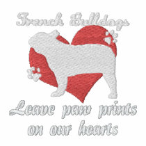 French Bulldogs Leave Paw Prints Embroidered Shirt