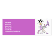 French Cafe Girl Profile Cards Business Card Template