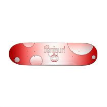 French Canadian Gifts Hello Bonjour + Smiley Face Skateboard