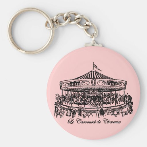 French Carousel Horses Apparel and Gifts Keychains