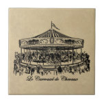 French Carousel Horses Apparel and Gifts Ceramic Tile
