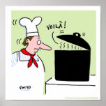 French Chef Cook Gifts Cartoon Kitchen Print