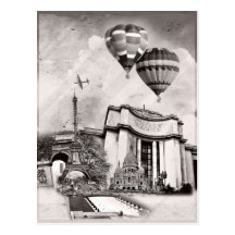 French Collage v2 Post Card