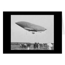 French Dirigible Flight to Chalais-Mendon 1907 Greeting Card